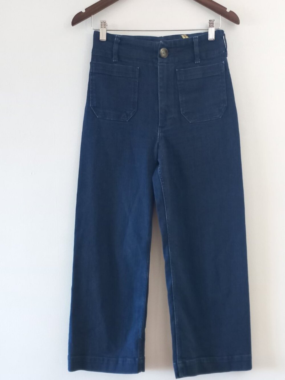 MAEVE ANTHROPOLOGIE The Colette dark blue denim wide leg jeans